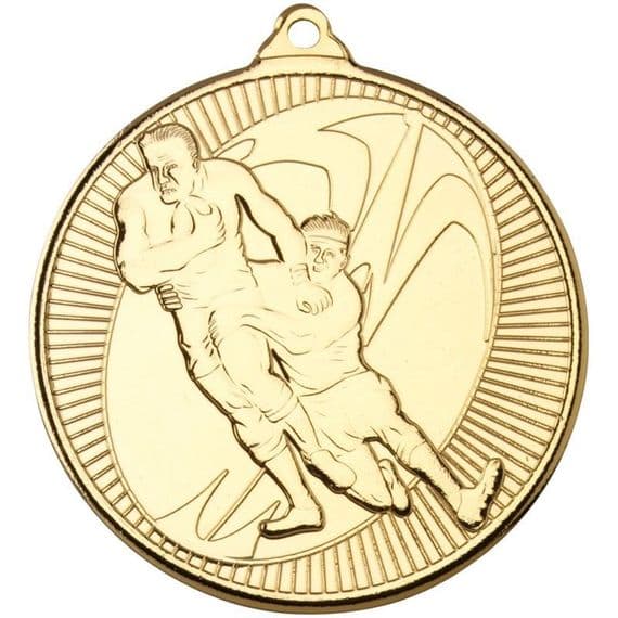 Multi Line Rugby 50mm Medal | TrophyMaster UK