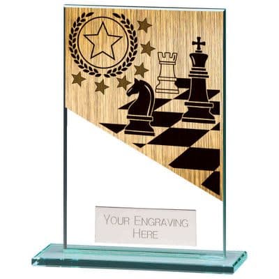 Mustang Chess Large Jade Glass Award