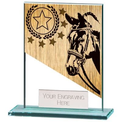 Mustang Equestrian Small Jade Glass Award