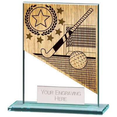 Mustang Hockey Small Jade Glass Award