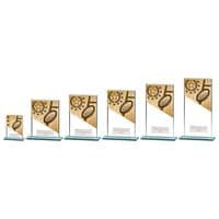 Mustang Rugby Large Jade Glass Award | TrophyMaster UK
