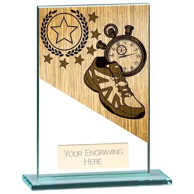 Mustang Running Large Jade Glass Award