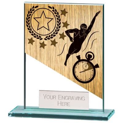 Mustang Swimming Small Jade Glass Award