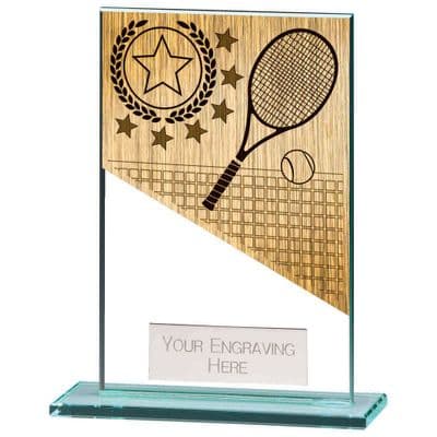 Mustang Tennis Large Jade Glass Award