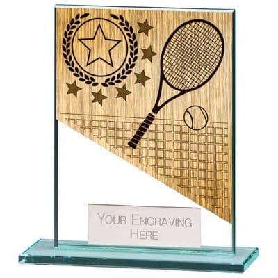 Mustang Tennis Small Jade Glass Award