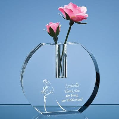 Optical Crystal Bud Vase 110mm x 120mm x 30mm