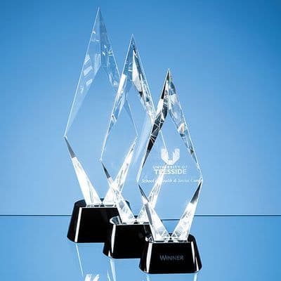 Optical Crystal Facet Mounted Peak Award 335mm (13.2