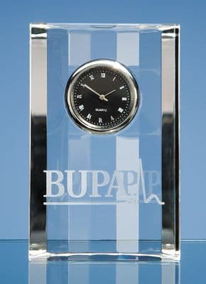 Optical Crystal Scalloped Clock 110mm