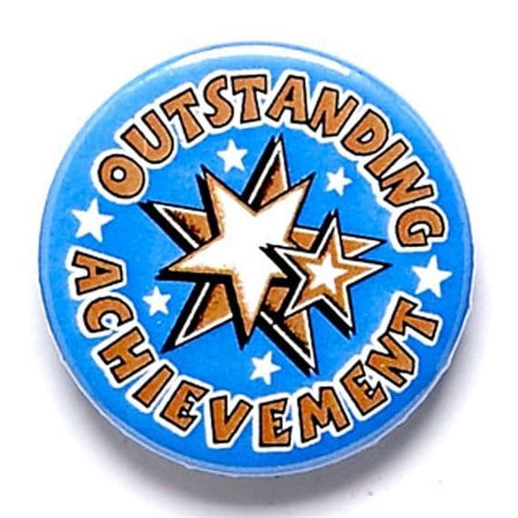 Outstanding Achievement Button Badge 25mm | TrophyMaster UK