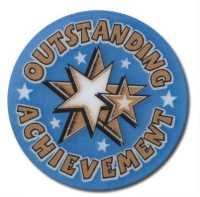 Outstanding Achievement Vinyl 25mm Flat Centre - 5pcs