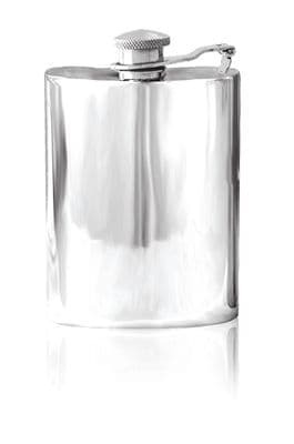 Plain Captive Top Hip Flask Pewter