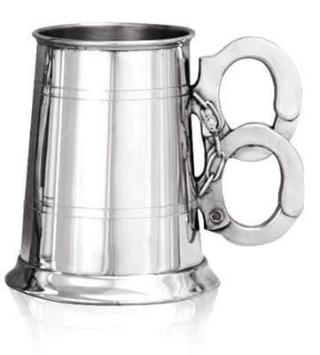 Police Handcuff Pewter Tankard 1pt