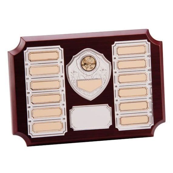 Premier Annual Plaque Award 180x260mm 12 Record Shields | TrophyMaster UK