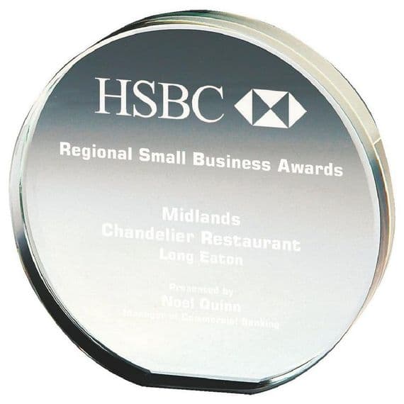 Premium Crystal Clear 20mm Thick Circle Award 110mm (4.25