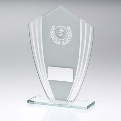 Prestige Wreath Glass Award with Rugby Insert