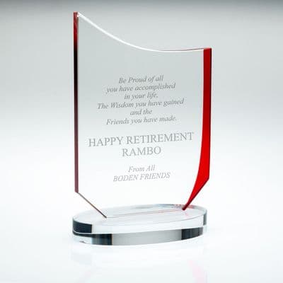 Protector Red/Clear Glass Award - 10mm Thick
