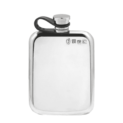 Purse Hip Flask Pewter with Captive Cap