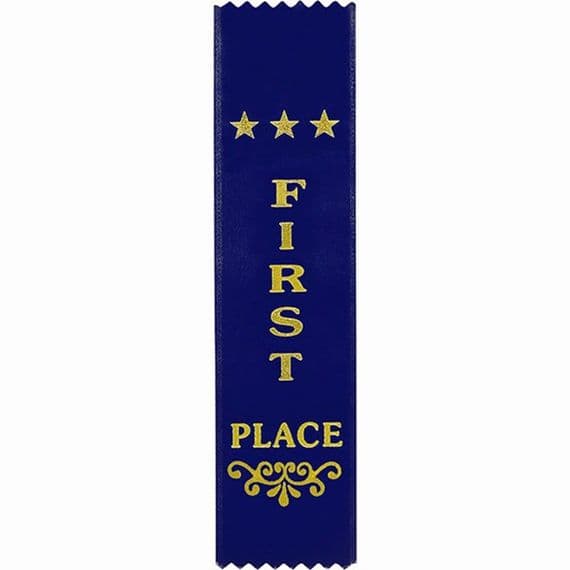 1st Place Blue Pennant Ribbon 200 x 50mm (2