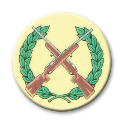 Rifle And Target Vinyl 25mm Flat Centre - 5pcs