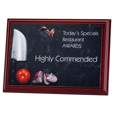 Rosewood Plaque with Customisable Sublimation Front (Landscape)