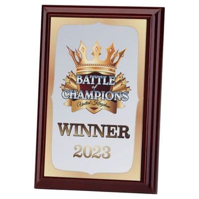 Rosewood Plaque with Customisable Sublimation Front (Portrait)