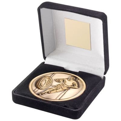 Rugby 70mm Medallion in Black Medal Box
