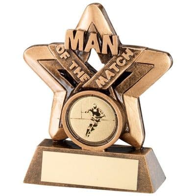 Rugby Man Of The Match Mini Star Trophy 95mm