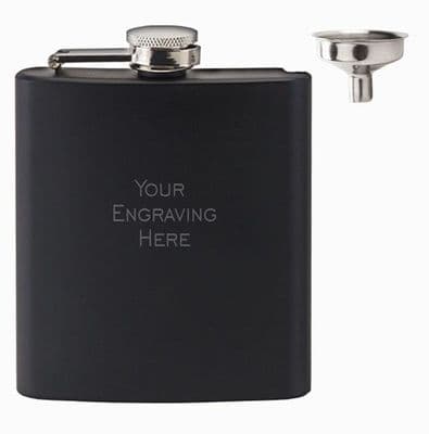 Satin Black Finish Hip Flask In Presentation Box