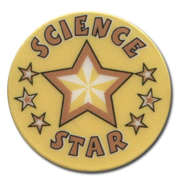 Science Star Button Machine Science Star Vinyl 25mm Flat Centre - 5pcs