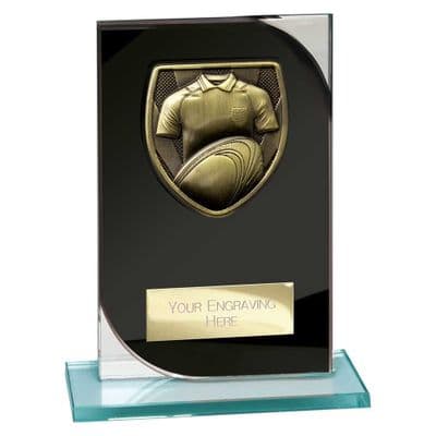 Seismic Cobra Rugby Black & Silver Glass Award
