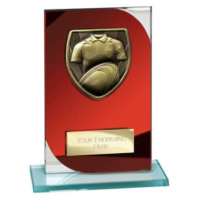 Seismic Cobra Rugby Red & Silver Glass Award