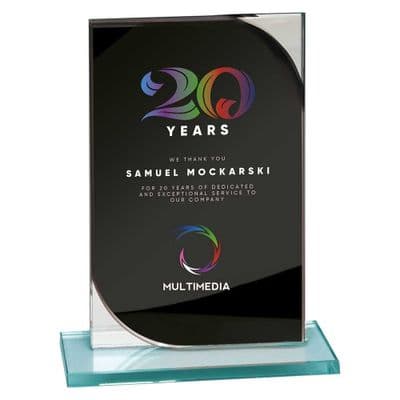 Seismic Multisport Black & Silver Glass Award (8mm thick)
