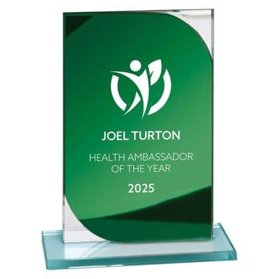 Seismic Multisport Green & Silver Glass Award (8mm thick)