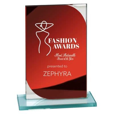 Seismic Multisport Red & Silver Glass Award (8mm thick)