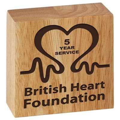 Self Standing Rubber Wood Block 100 x 100 x 50mm