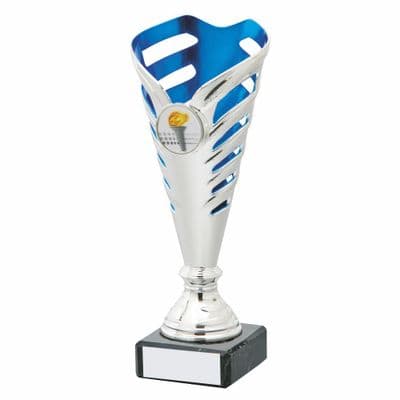 Silver/Blue Notched Sculpted Cup