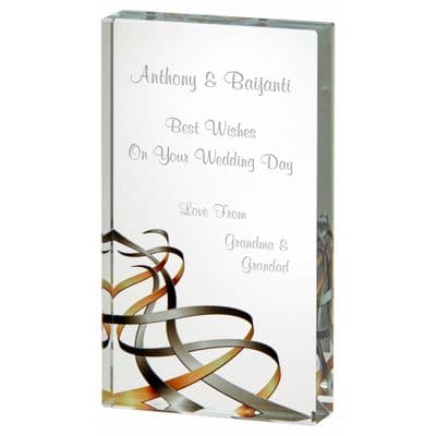 Silver Celebration 20mm Thick Glass Award