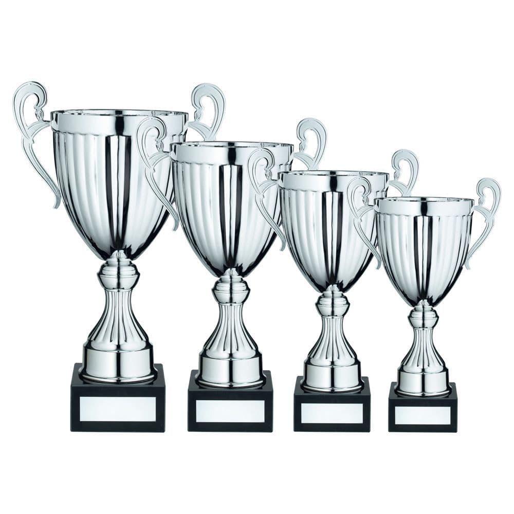 Torophy Handle Ribbons Silver Conical Trophy Cup with Handles