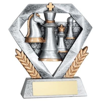 Silver Diamond Chess Award 102mm