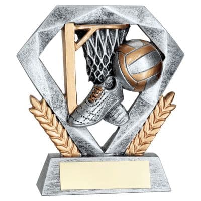 Silver Diamond Netball Award 102mm