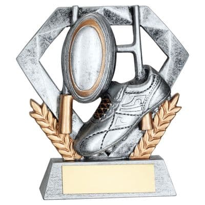 Silver Diamond Rugby Award 102mm
