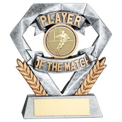 Silver Diamond Rugby Award 102mm - Player of the Match