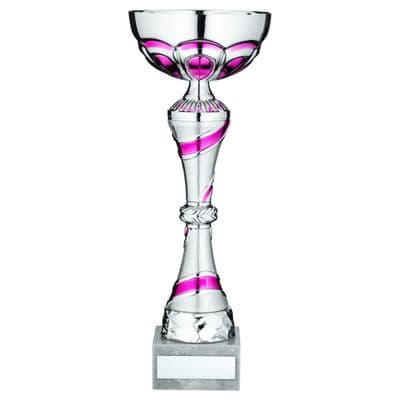 Silver/Pink Adorned Trophy Cup