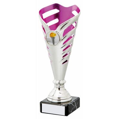 Silver/Pink Notched Sculpted Cup