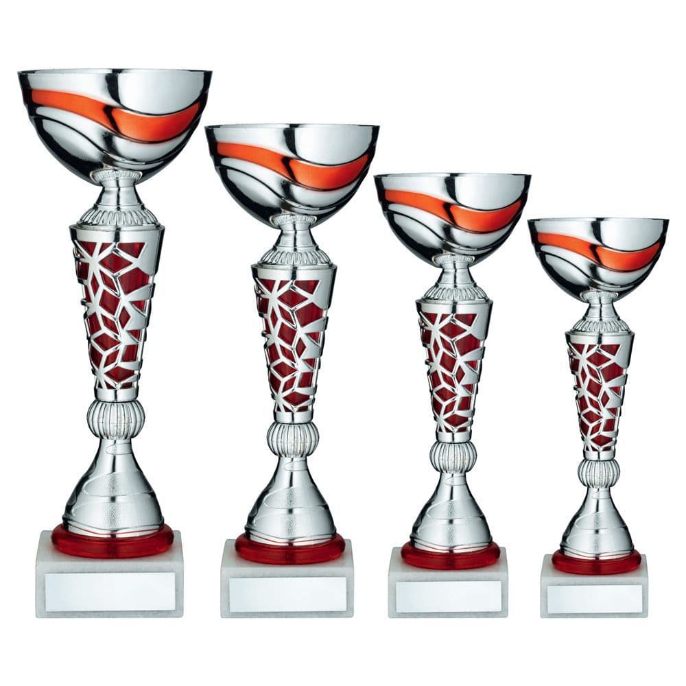 Triangle Trophy Riser Silver/Red Diamond Riser Trophy Cup