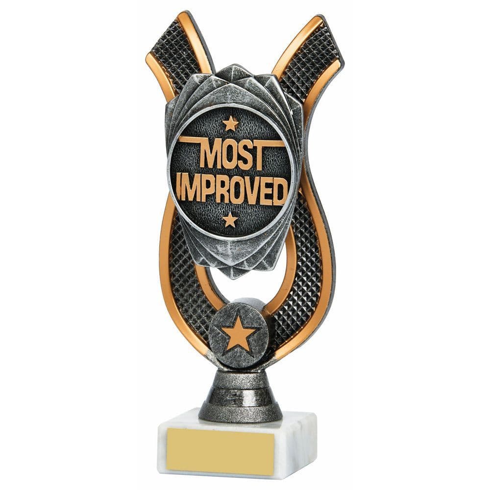 Silver Ribbon Football Award with Achievement Options