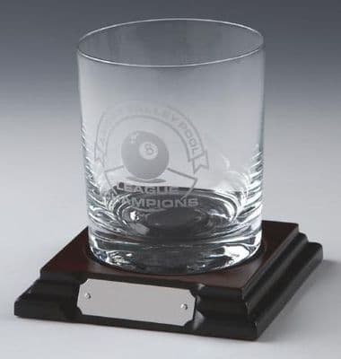 Single Spirit Glass on Wood Base