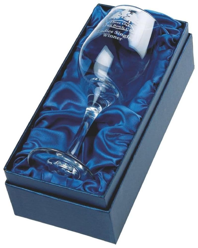 Single Wine Glass in Presentation Case TrophyMaster UK