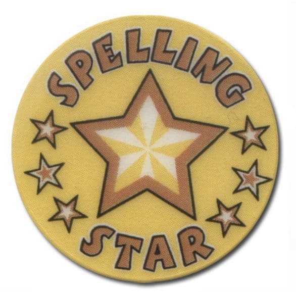 Spelling Star Vinyl 25mm Flat Centre 5pcs