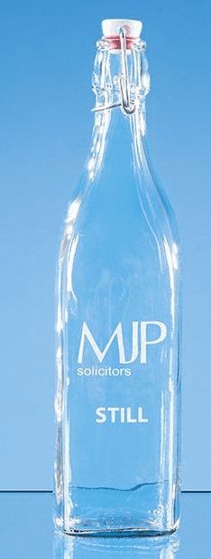 Square White Cap Swing Top Bottle 1ltr | TrophyMaster UK